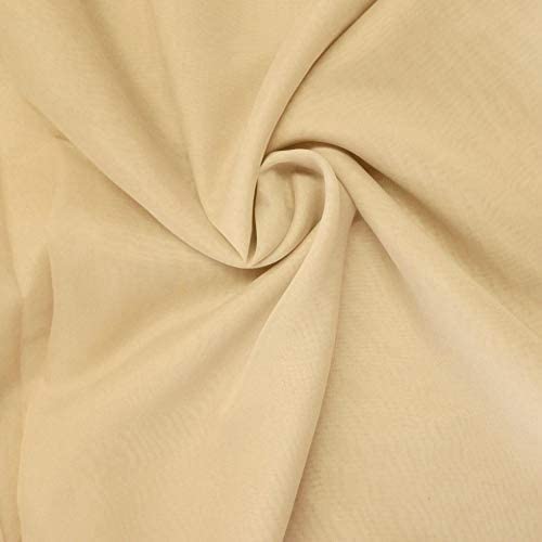 Sheer Voile Chiffon Fabric Draping Panels | Voile Fabric - 120" Wide | Use for Backdrop Curtain 10 Feet Wide. (Champagne, By The Yard Folded)