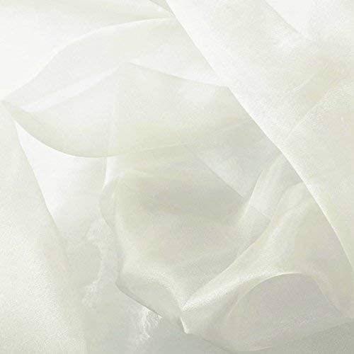 60" Wide Polyester Light Weight Crystal Organza Fabric (White, 1 Yard)