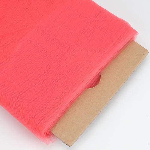 54" Wide by 40 Yards Long (120 Feet) Polyester Tulle Fabric Bolt, for Wedding and Decoration (Coral, 54" Wide x 40 Yards)