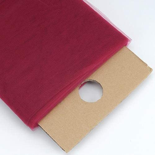 54" Wide by 40 Yards Long (120 Feet) Polyester Tulle Fabric Bolt, for Wedding and Decoration (Burgundy, 54" Wide x 40 Yards)