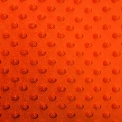 Minky Dimple Dot Soft Cuddle Fabric (Neon Orange, 1 Yard)