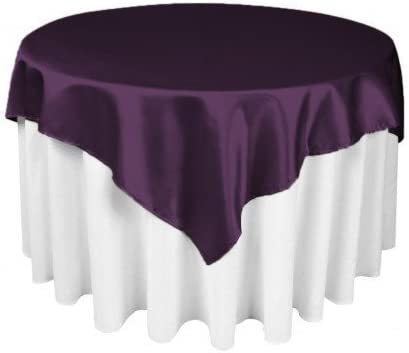 Diamond Polyester Bridal Satin Table Tablecloth Plum