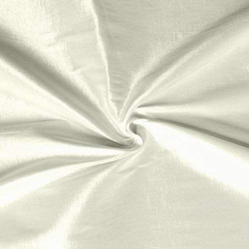60" Wide Medium Weight Stretch Taffeta Fabric (White, 1 Yard )