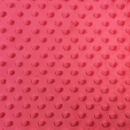 Minky Dimple Dot Soft Cuddle Fabric (Strawberry Pink, 1 Yard)