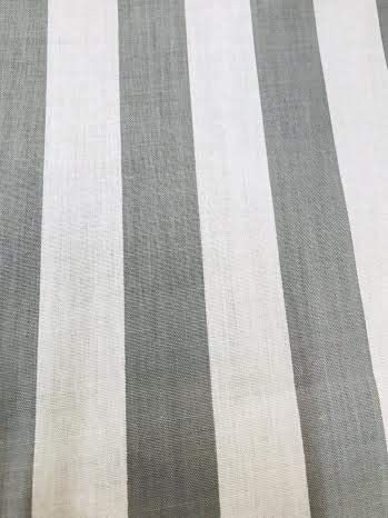 60" Wide by 1" Stripe Poly Cotton Fabric (White & Silver, by The Yard)