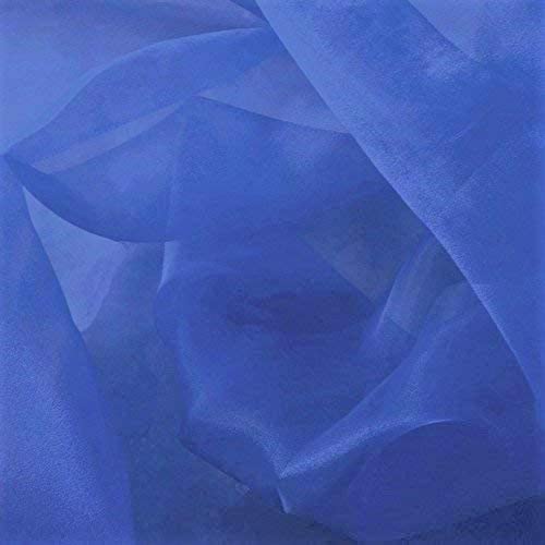 60" Wide Polyester Light Weight Crystal Organza Fabric (Royal Blue, 1 Yard)