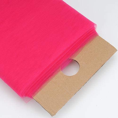 54" Wide by 40 Yards Long (120 Feet) Polyester Tulle Fabric Bolt, for Wedding and Decoration (Fuchsia, 54" Wide x 40 Yards)