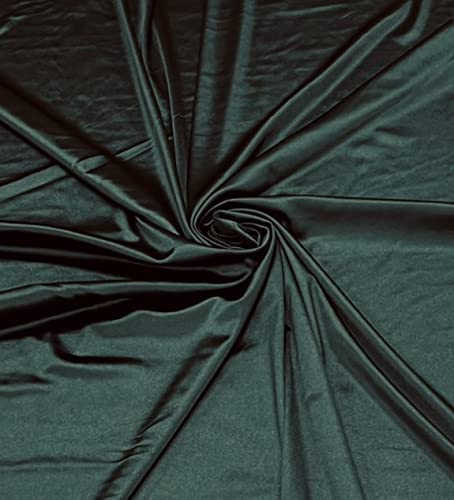 Deluxe Shiny Polyester Spandex Stretch Fabric (1 Yard, Dark Hunter Green)