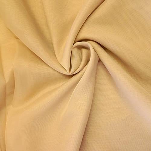 Sheer Voile Chiffon Fabric Draping Panels | Voile Fabric - 120" Wide | Use for Backdrop Curtain 10 Feet Wide. (Gold, by The Yard Folded)