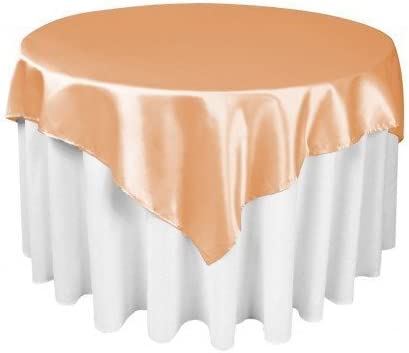 Diamond Polyester Bridal Satin Table Tablecloth Peach
