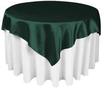 Diamond Polyester Bridal Satin Table Tablecloth Hunter Green