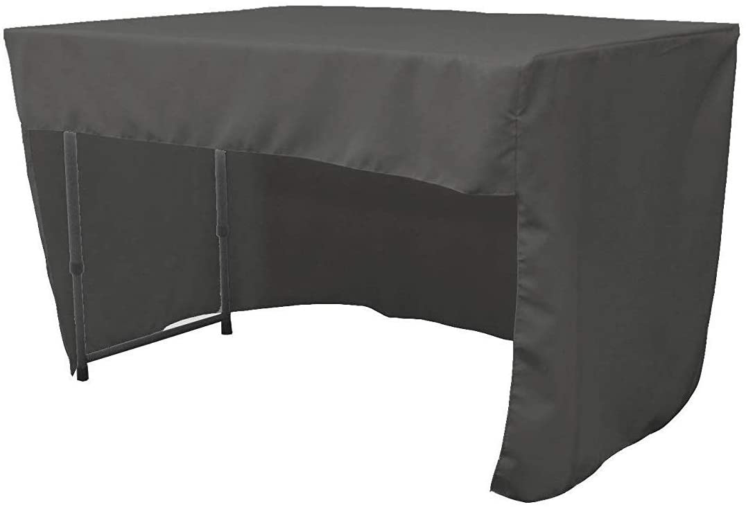 Polyester Poplin Fitted Tablecloth with Open Back Design (Charcoal, 72" Long x 30" Wide x 30" High)