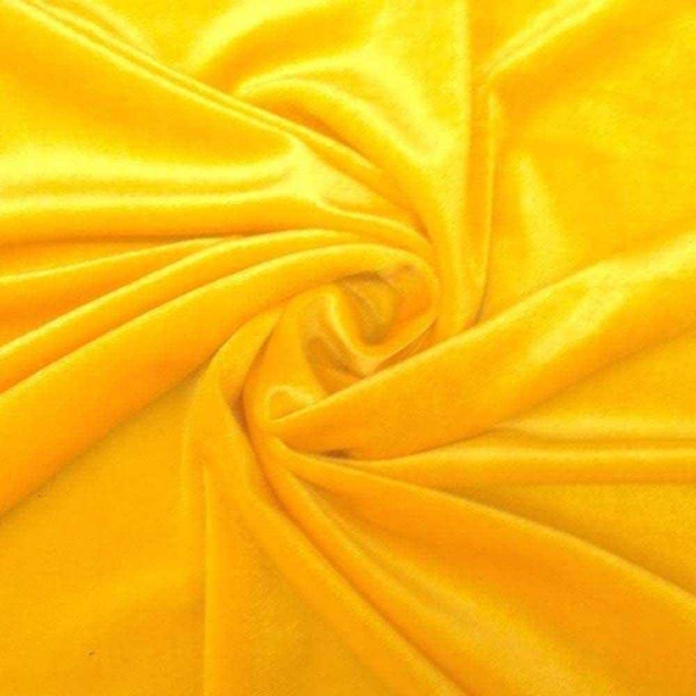 Spandex Stretch Velvet Fabric (Yellow, 1 Yard)