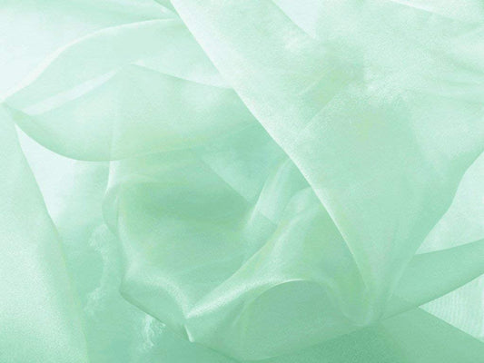 60" Wide Polyester Light Weight Crystal Organza Fabric (Mint, 1 Yard)