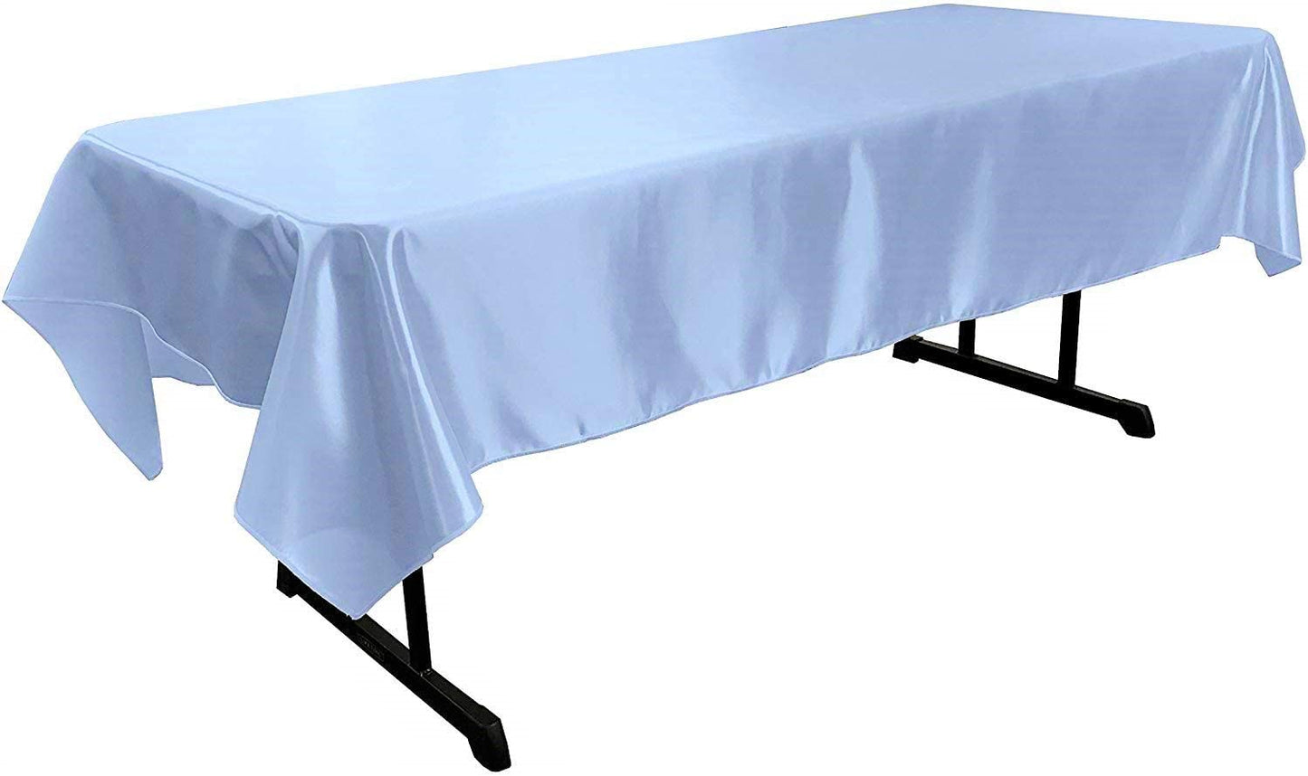 Polyester Bridal Satin Table Tablecloth (Light Blue,