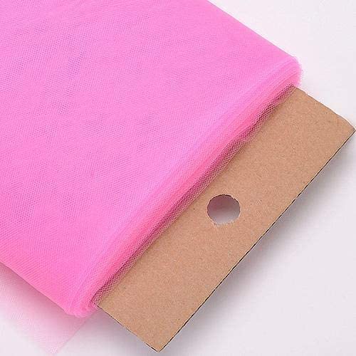 54" Wide by 40 Yards Long (120 Feet) Polyester Tulle Fabric Bolt, for Wedding and Decoration (Hot Pink, 54" Wide x 40 Yards)