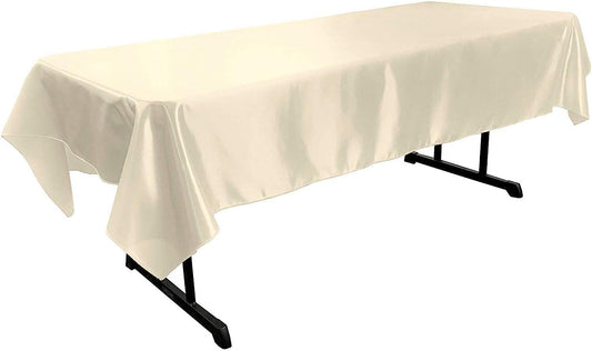 Polyester Bridal Satin Table Tablecloth (Ivory,