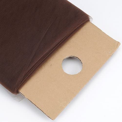 54" Wide by 40 Yards Long (120 Feet) Polyester Tulle Fabric Bolt, for Wedding and Decoration (Brown, 54" Wide x 40 Yards)