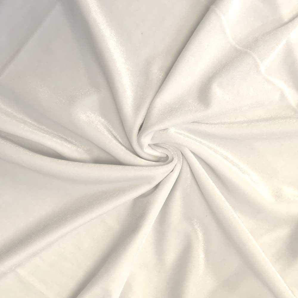 Spandex Stretch Velvet Fabric (Ivory, 1 Yard)