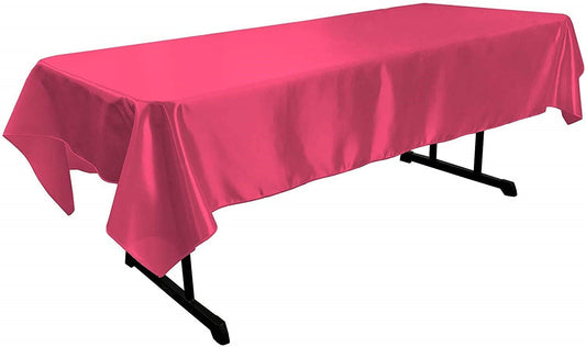 Polyester Bridal Satin Table Tablecloth (Fuchsia,