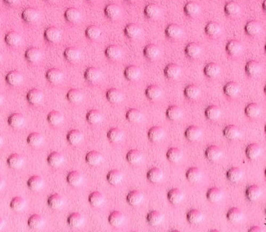 Minky Dimple Dot Soft Cuddle Fabric (Pink, 1 Yard)
