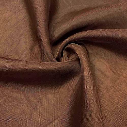 Sheer Voile Chiffon Fabric Draping Panels | Voile Fabric - 120" Wide | Use for Backdrop Curtain 10 Feet Wide. (Brown, by The Yard Folded)