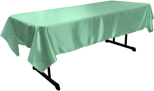 Polyester Bridal Satin Table Tablecloth (Aqua,