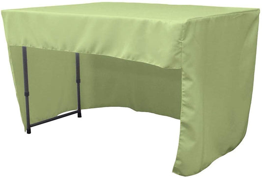 Polyester Poplin Fitted Tablecloth with Open Back Design (Sage, 72" Long x 30" Wide x 30" High)