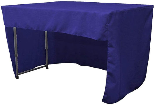 Polyester Poplin Fitted Tablecloth with Open Back Design (Royal Blue, 72" Long x 30" Wide x 30" High)