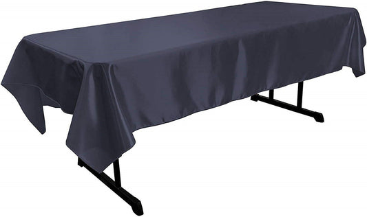 Polyester Bridal Satin Table Tablecloth (Navy Blue,