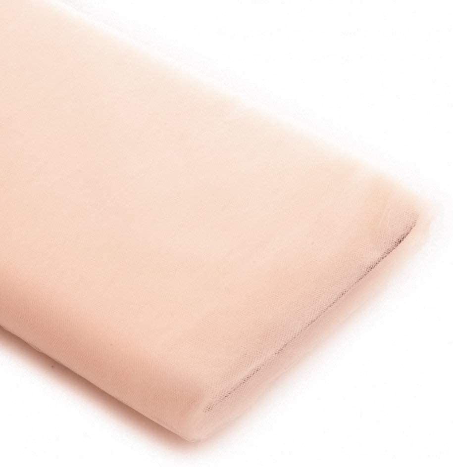 54" Wide by 40 Yards Long (120 Feet) Polyester Tulle Fabric Bolt, for Wedding and Decoration (Blush, 54" Wide x 40 Yards)