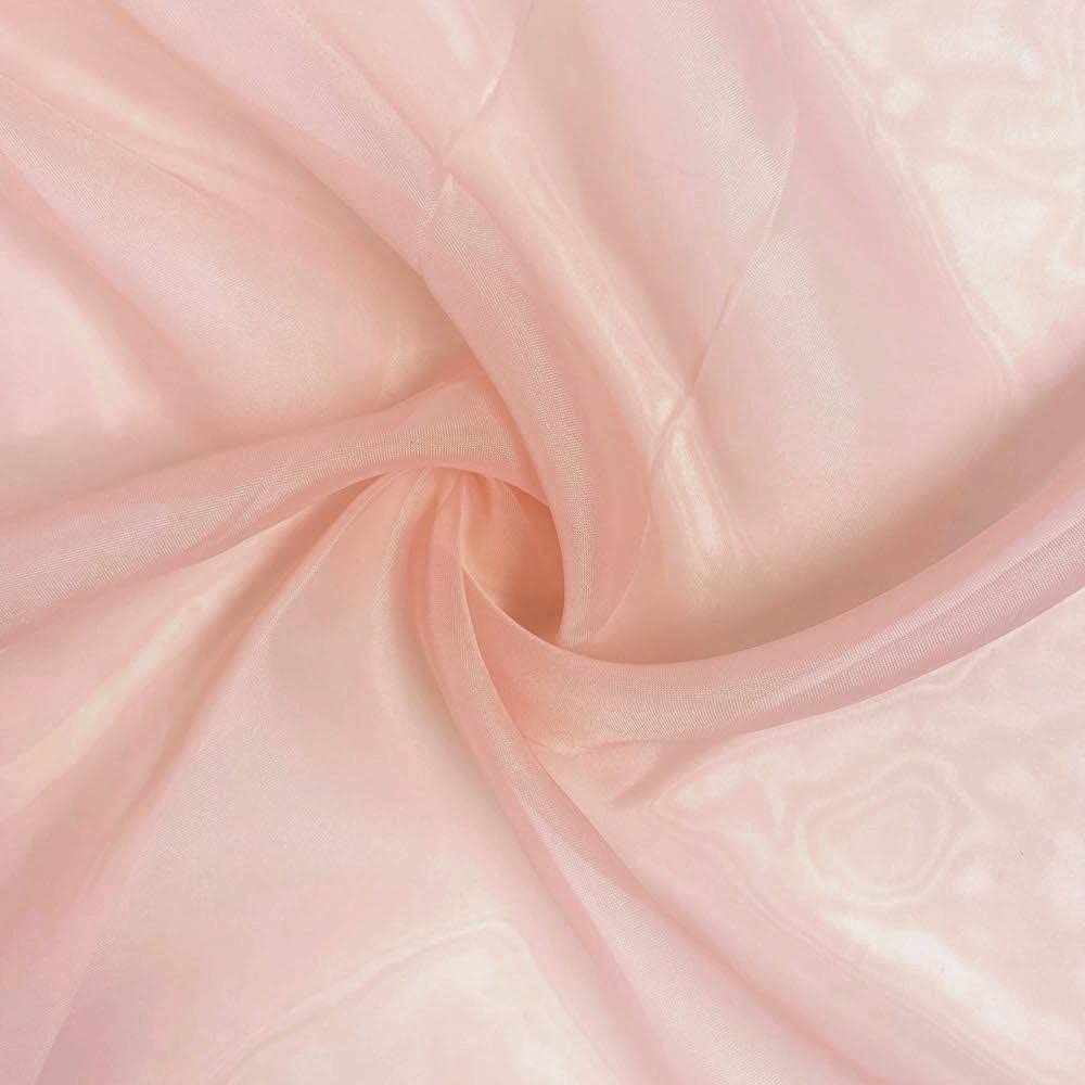 Sheer Voile Chiffon Fabric Draping Panels | Voile Fabric - 120" Wide | Use for Backdrop Curtain 10 Feet Wide. (Blush, by The Yard Folded)