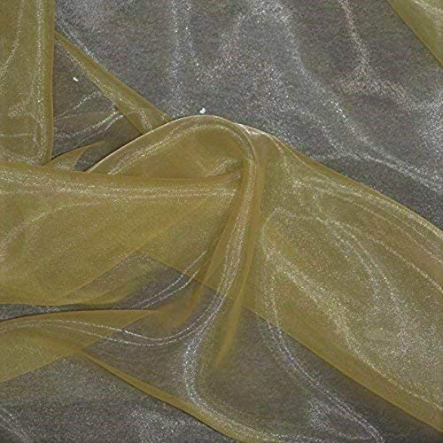 60" Wide Polyester Light Weight Crystal Organza Fabric (Gold, 1 Yard)