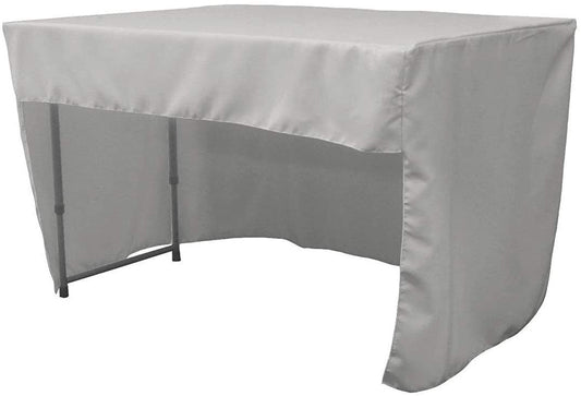 Polyester Poplin Fitted Tablecloth with Open Back Design (Silver, 72" Long x 30" Wide x 30" High)