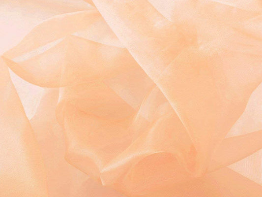 60" Wide Polyester Light Weight Crystal Organza Fabric (Peach, 1 Yard)
