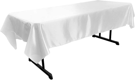 Polyester Bridal Satin Table Tablecloth (White,