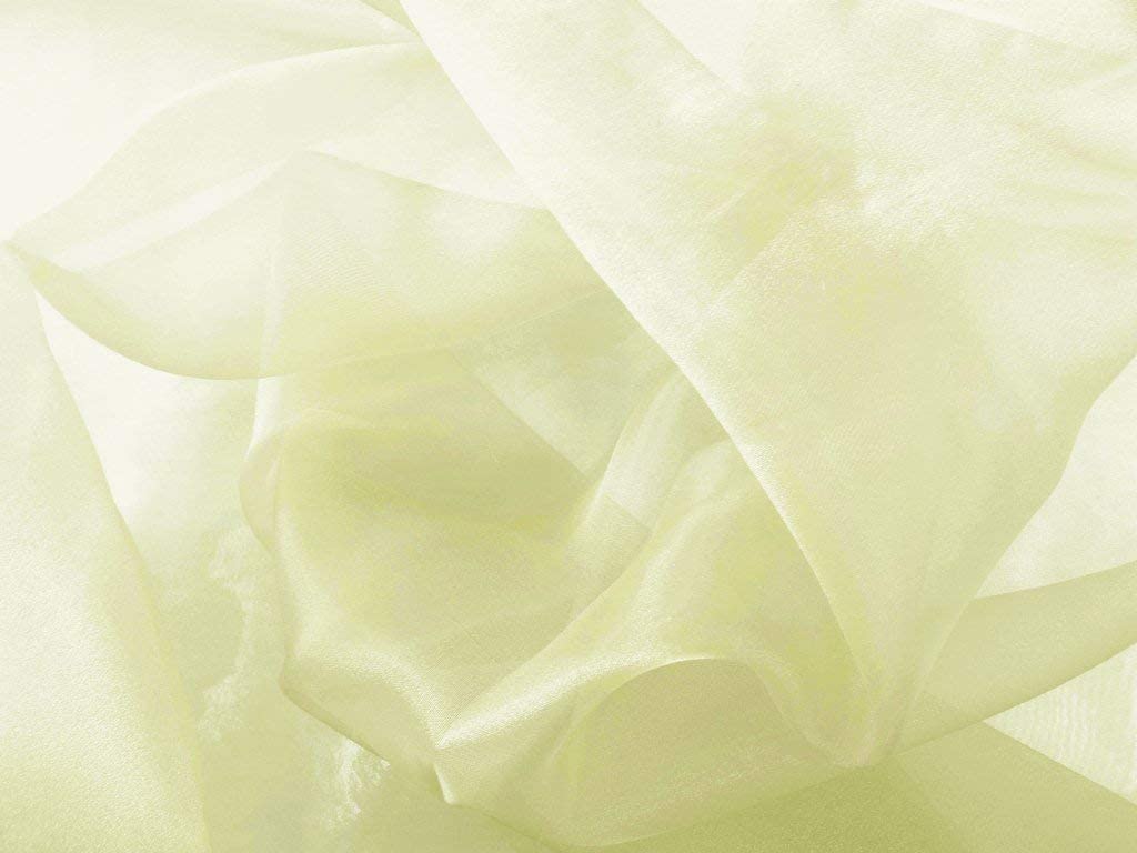 60" Wide Polyester Light Weight Crystal Organza Fabric (Ivory, 1 Yard)