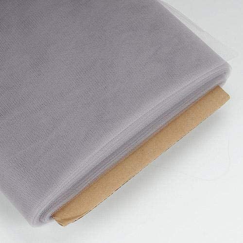 54" Wide by 40 Yards Long (120 Feet) Polyester Tulle Fabric Bolt, for Wedding and Decoration (Silver, 54" Wide x 40 Yards)