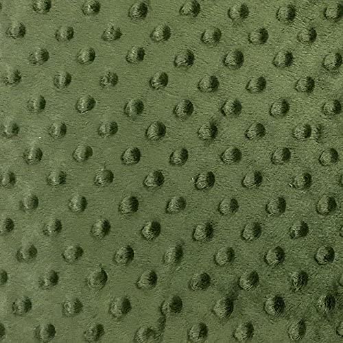 Minky Dimple Dot Soft Cuddle Fabric (Dusty Olive, 1 Yard)