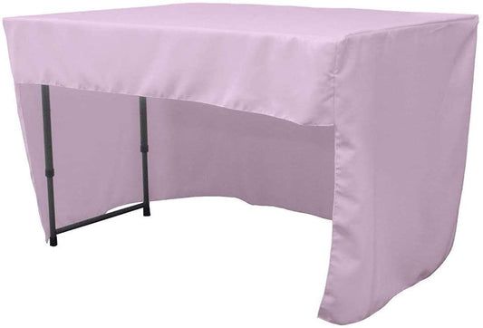 Polyester Poplin Fitted Tablecloth with Open Back Design (Lilac, 72" Long x 30" Wide x 30" High)