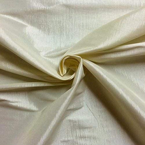 60" Wide Medium Weight Stretch Taffeta Fabric (Ivory, 1 Yard)