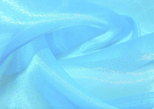 60" Wide Polyester Light Weight Crystal Organza Fabric (Light Turquoise, 1 Yard)