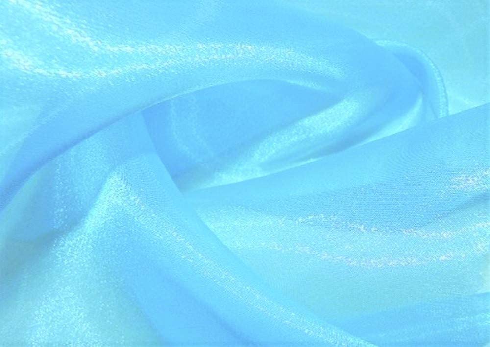 60" Wide Polyester Light Weight Crystal Organza Fabric (Light Turquoise, 1 Yard)