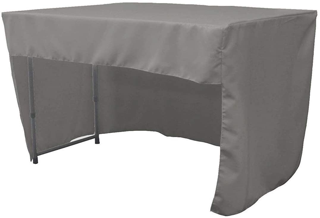 Polyester Poplin Fitted Tablecloth with Open Back Design (Grey, 72" Long x 30" Wide x 30" High)