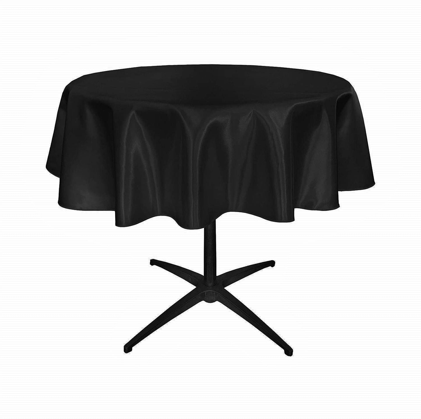 Bridal Satin Table Overlay, for Small Coffee Table (Black,