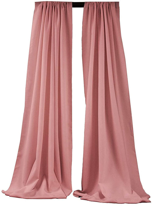 2 Panels 5 Feet Wide Polyester Seamless Backdrop Drape Curtain Panel - (Dusty Rose,