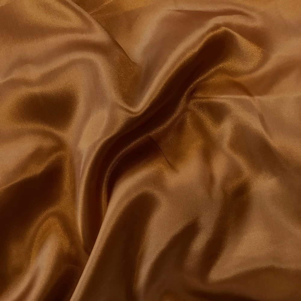 100% Polyester Soft Bridal Charmeuse Satin Fabric (Rust # 46,