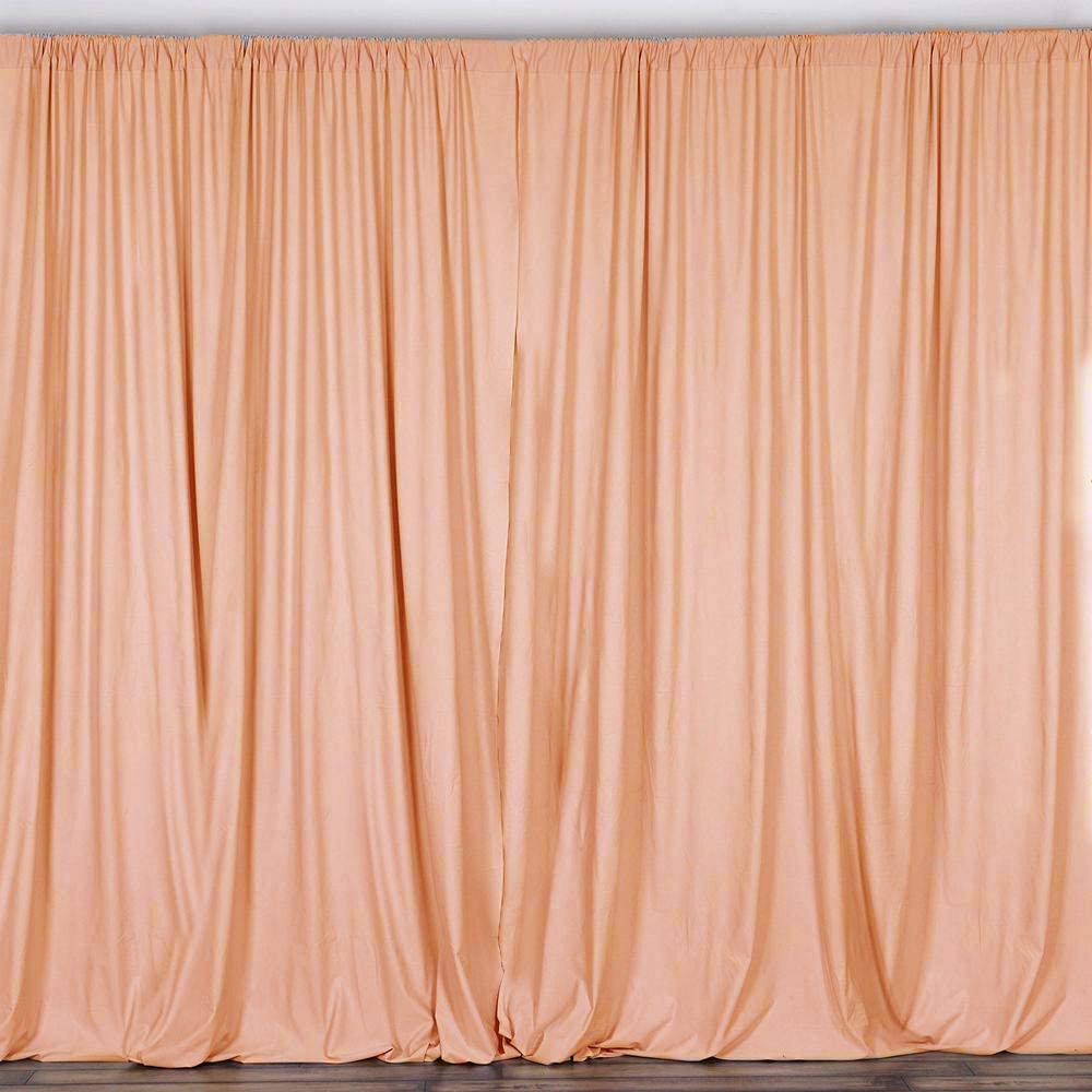 Polyester Backdrop Drape Curtain Panel - (Peach,