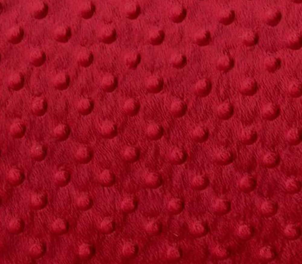 Minky Dimple Dot Soft Cuddle Fabric (Red, 1 Yard)