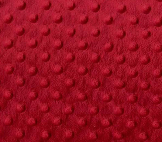 Minky Dimple Dot Soft Cuddle Fabric (Red, 1 Yard)